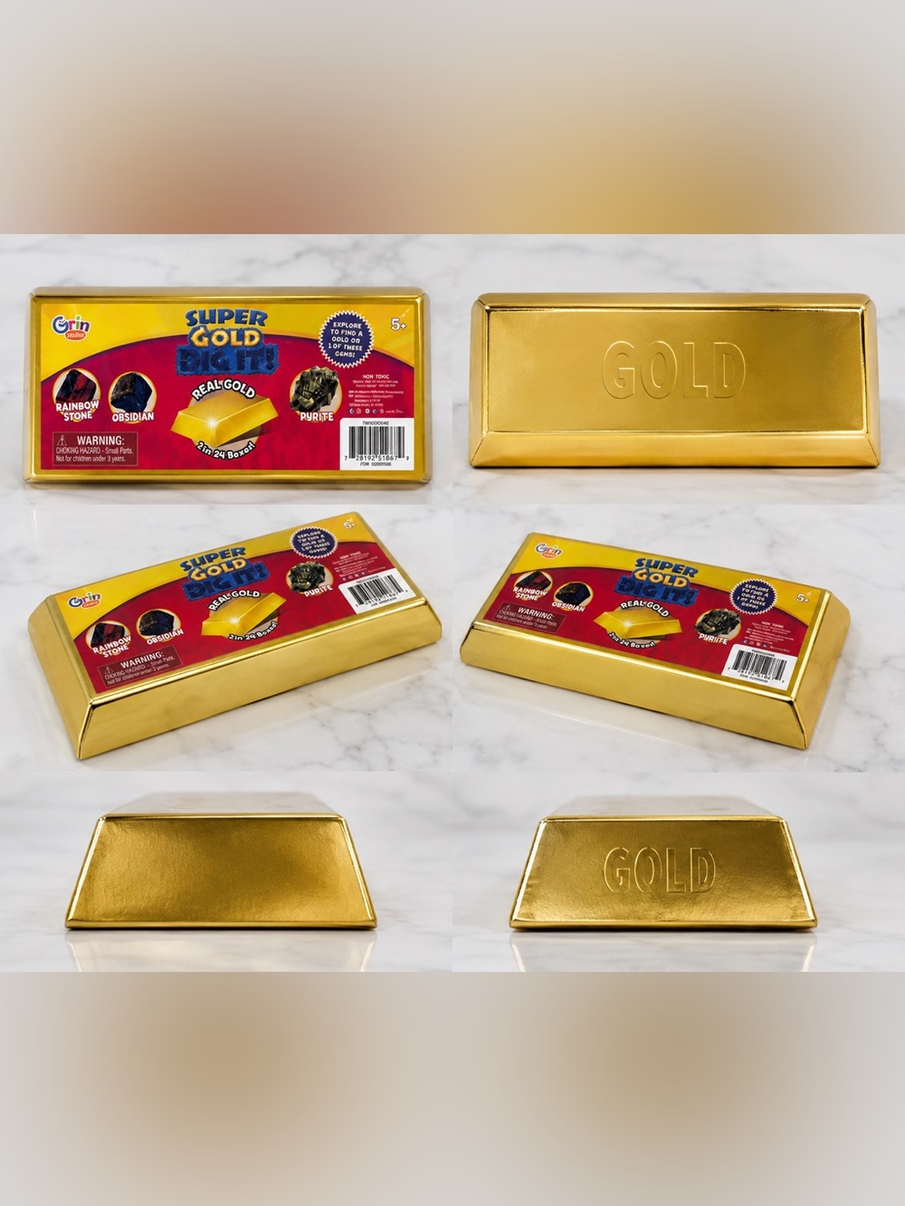 New Sealed Super Gold Dig It. Real Gold 1/24 Boxes. Grin Studios, Explore Rocks